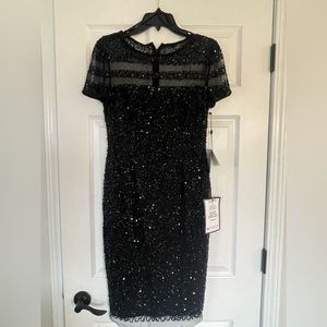 Adrianna Papell Black Sequin NWT